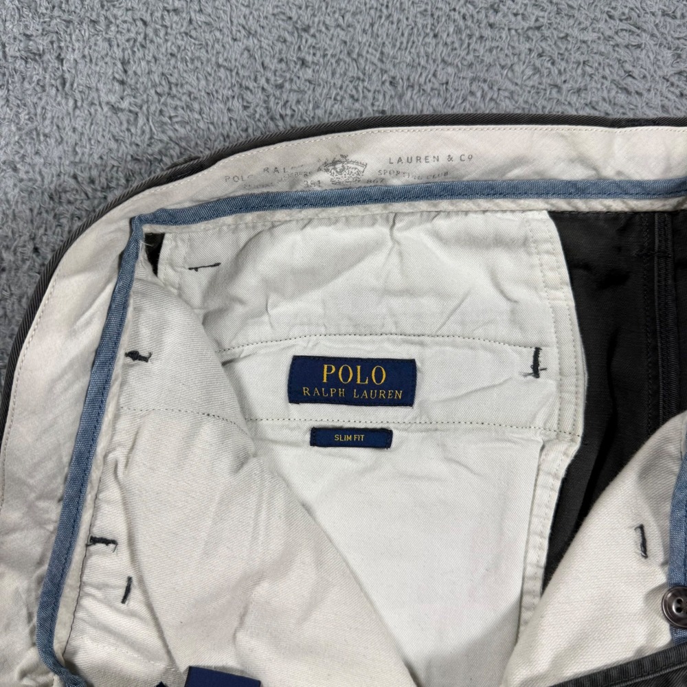 Polo Ralph Lauren Bedford Chino Men 30x31 Grey Slim Fit Classic Cotton Twill - Picture 3 of 8